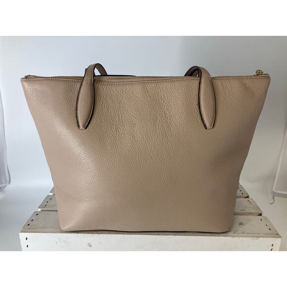 KATE SPADE NUDE, BONE COLOR PEBBLED LEATHER SHOULDER BAG - Picture 5 of 16